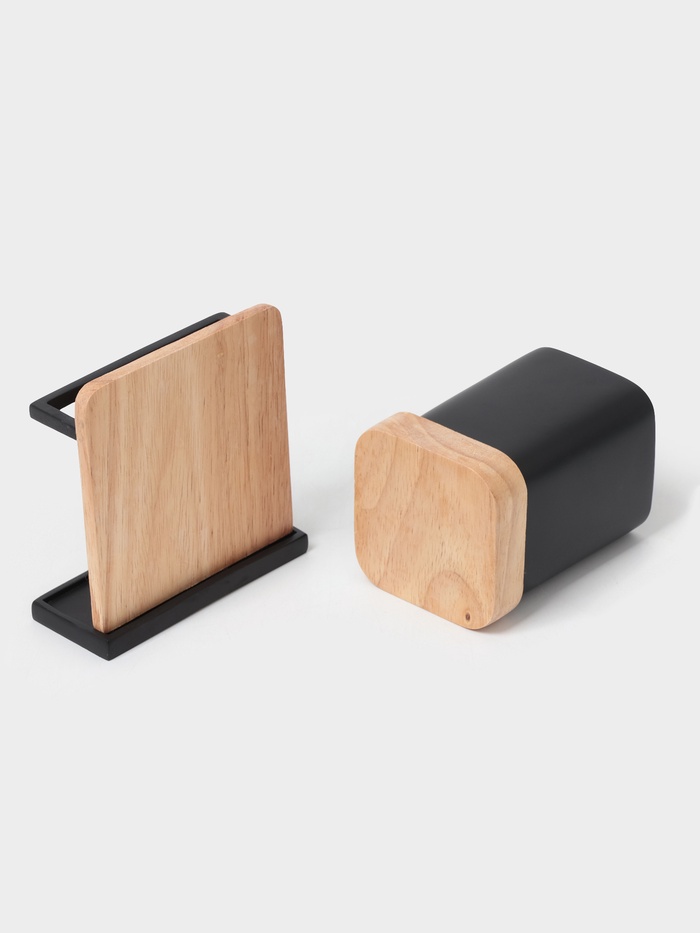 Аксессуары для ванной «Агат», 4 предмета: дозатор, мыльница, 2 стакана, чёрные