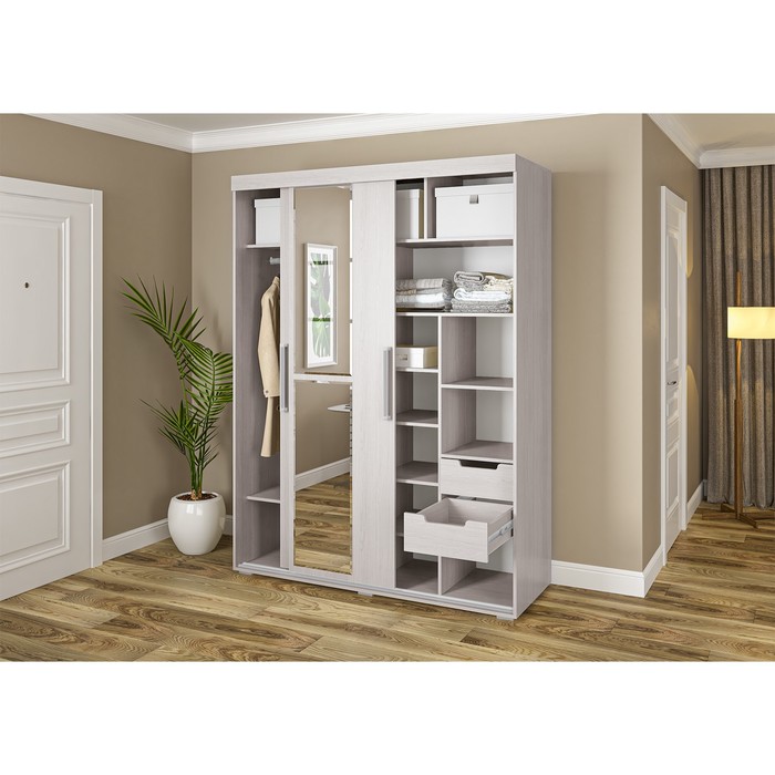 Шкаф – купе «Магнат», с зеркалом, 1800×600×2150 мм, цвет анкор светлый