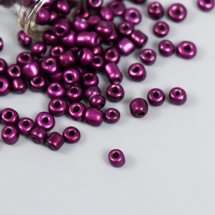 Бисер 6/0 в бутылочке «Баклажан», 20 г, керамический блеск, 6×2×2 см