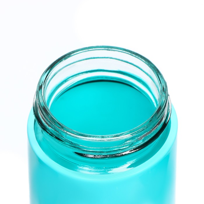 Бутылка для воды «Мастер К», 380 мл, 21.8×6.6 см, стеклянная, голубая