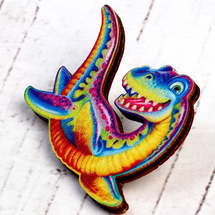 Деревянный значок «Плезиозавр»