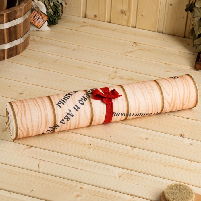 Коврик - лежак для бани и сауны «У царя недостатков нет», 150×50 см, с принтом, полиэфир