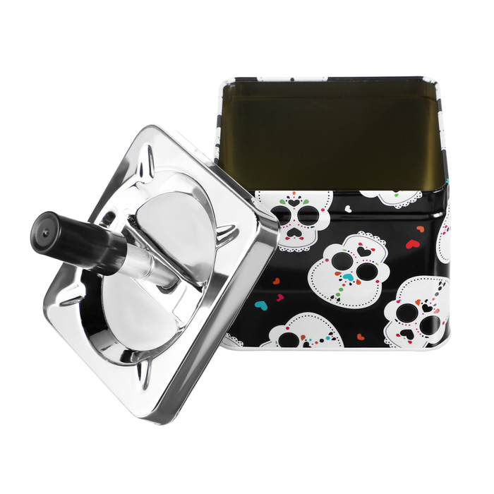 Пепельница бездымная «Милые черепа», для сигарет и стиков, 13×9 см