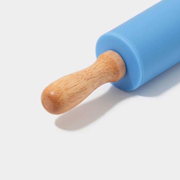 Скалка Доляна «Валенсия», 30×4 см, рабочая часть 17.5 см, голубая