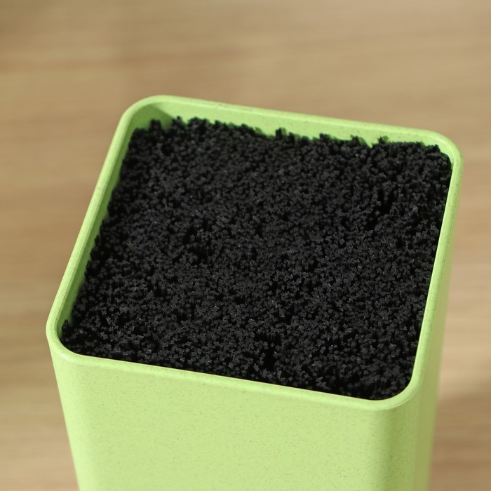 Подставка для ножей с наполнителем Доляна «Нежность», 10×22 см, зелёная