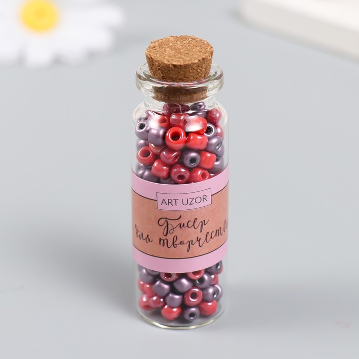 Бисер 6/0 в бутылочке «Спелые ягоды», 20 г, керамический блеск, 6×2×2 см