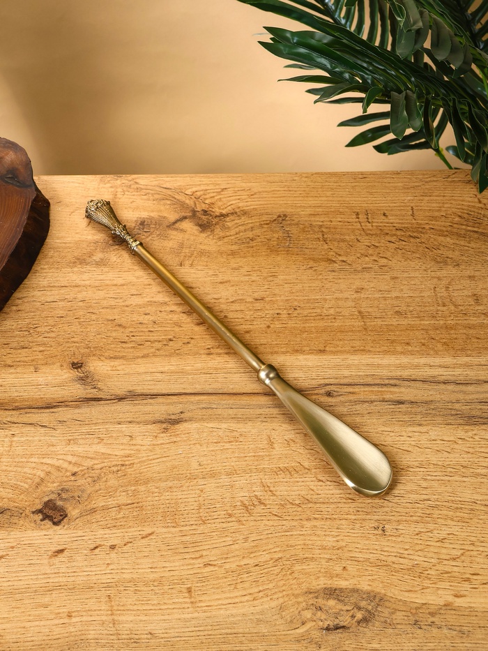 Ложка для обуви «Блеск», 35 см, латунь