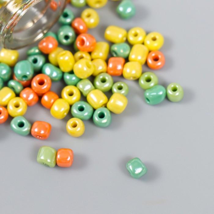 Бисер 6/0 в бутылочке «Оттенки осени», 20 г, керамический блеск, 6×2×2 см