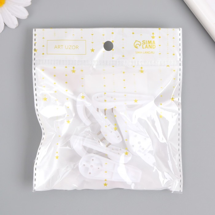 Крючок универсальный, пластик, металл, набор 5 шт., 5×2 см