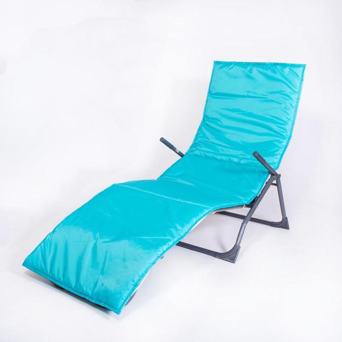 Матрас (накидка) водоотталкивающий на шезлонг,195×63×3.5 см, бирюзовый