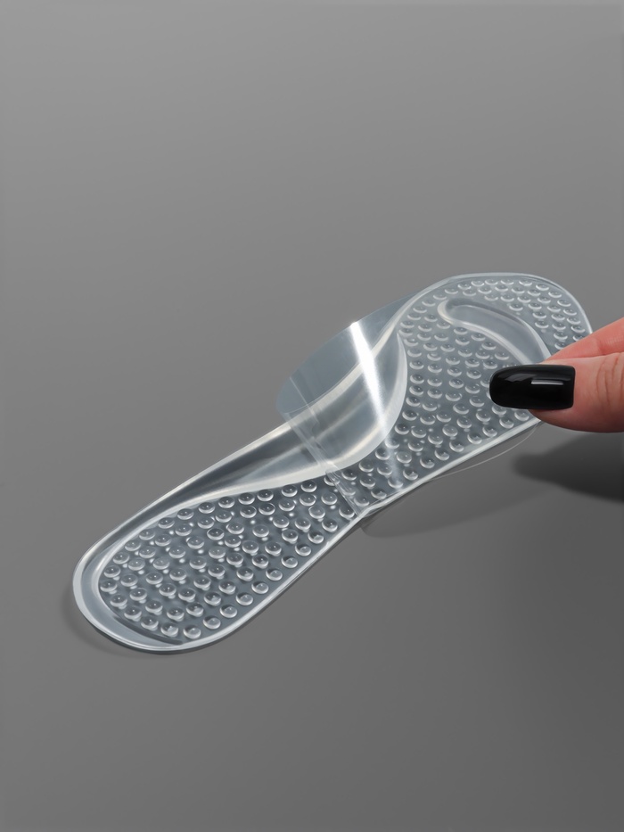 Полустельки для обуви, с супинатором, амортизирующие, массажные, на клеевой основе, 20.5×7.5 см, пара, прозрачные