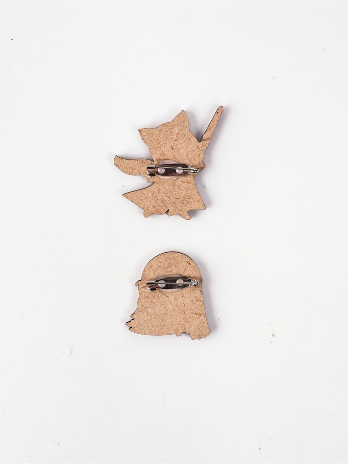 Значки деревянные, неразлучники «Наша дружба это магия», 2 шт., 8×12 см