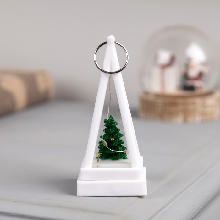 Светодиодная фигура-брелок «Ёлочка», 4×4×9.5 см, LR1130×3 (в комплекте), свечение тёплое белое