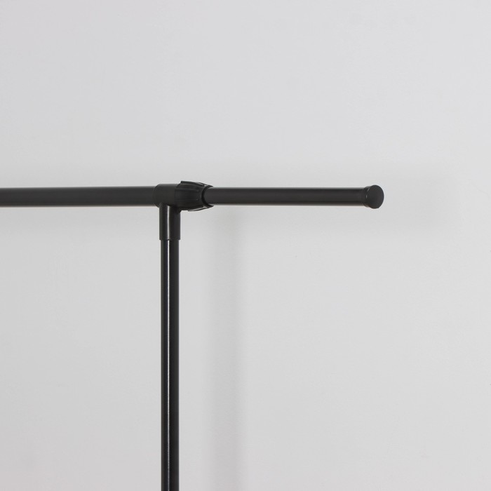 Вешалка - стойка напольная для одежды LaDо́m, с полкой для обуви, 90(150)×42×90(150) см, чёрная