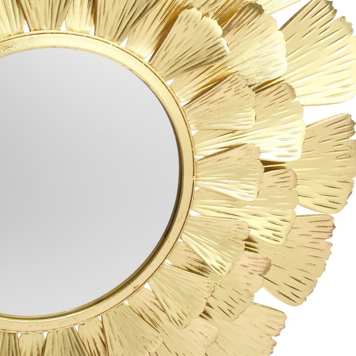 Декор настенный с зеркалом «Цветок. Веер», панно металл под золото, 94×94×7 см