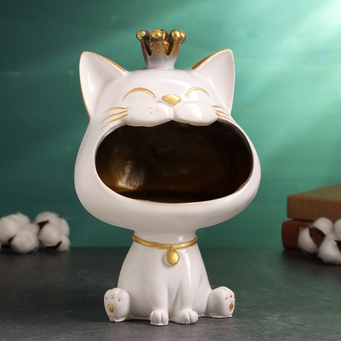 Подставка для мелочей «Кот», гипс, 26×17 см