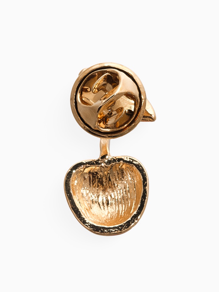 Значок «Вишня», красно-зелёный в золоте