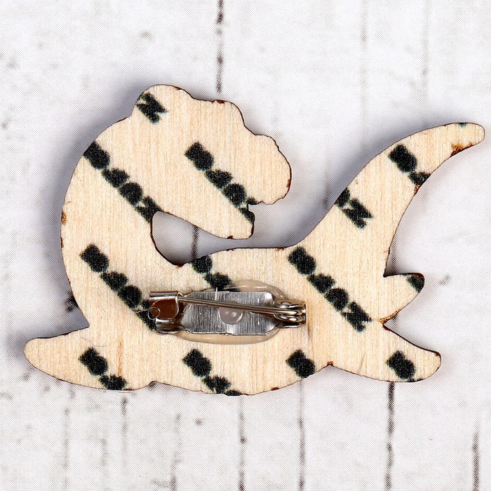 Деревянный значок «Плезиозавр»