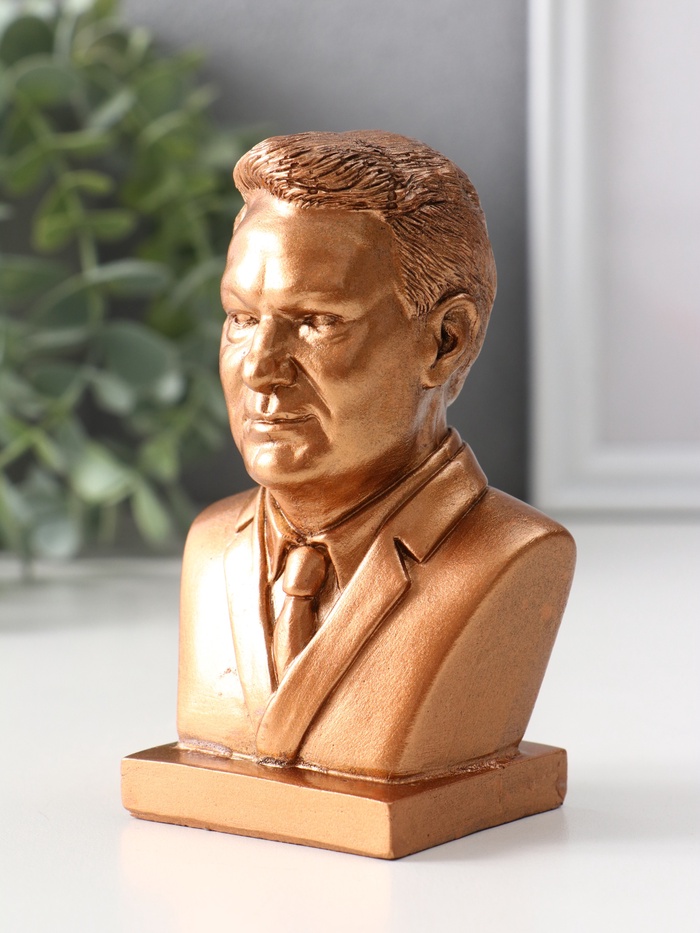 Бюст «Ельцин», фигурка гипс, 11×7×5 см, бронза