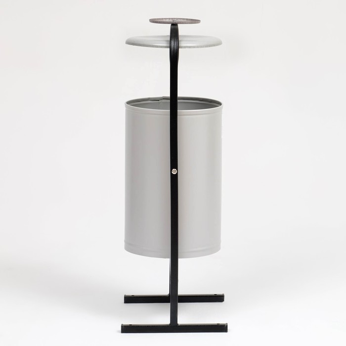 Урна для мусора «Космос», уличная, с пепельницей, 21 л, 32×82.5×28.5 см, бак 0.6 мм, серая