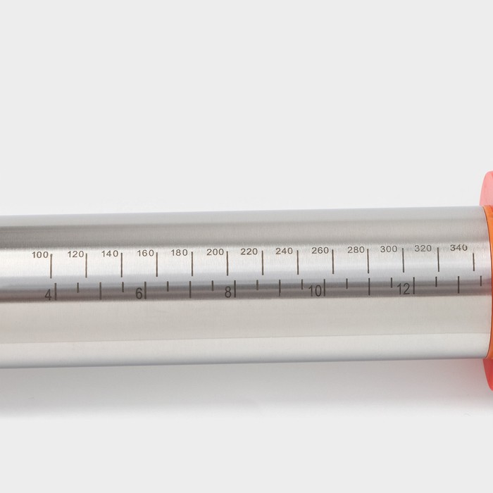 Скалка для теста с ограничителями кондитерская KONFINETTA, 43×5.5 см, рабочая часть 35 см, нержавеющая сталь