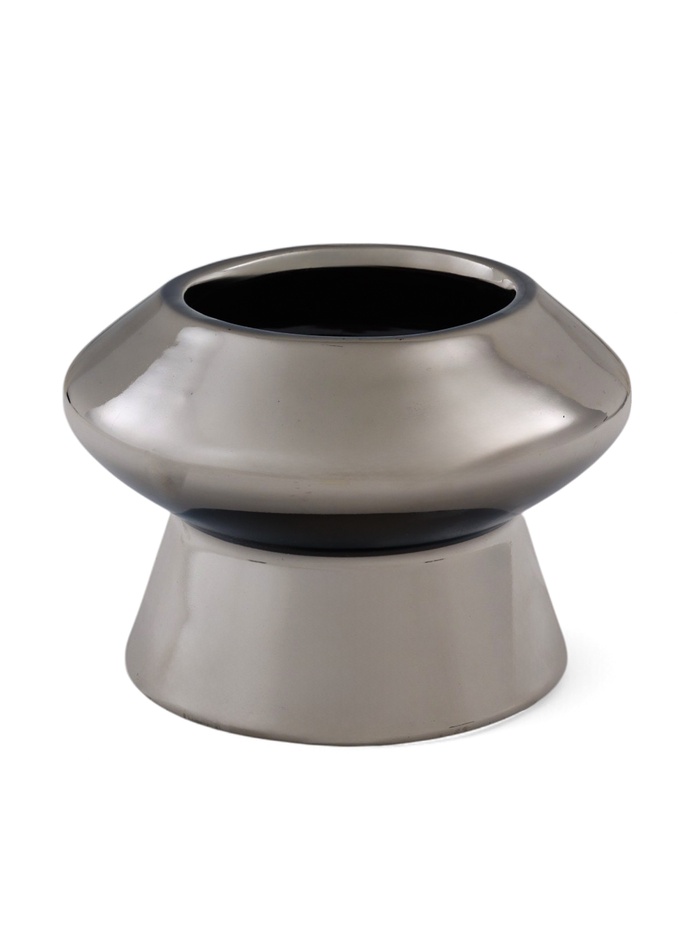 Горшок для цветов «Лайтнес», 16×16×12 см, керамика, серебристый