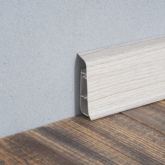 Плинтус напольный «Деконика», 55×2200 мм, цвет 253 ясень серый