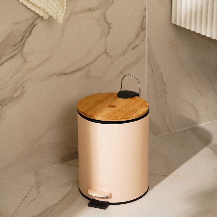 Ведро для мусора SL Home, 5 л, 20.5×24×26 см, бежевое