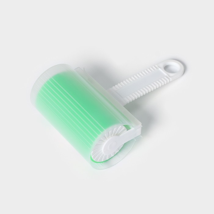 Ролик для чистки одежды в футляре силиконовый, 17×11×6 см, зелёный