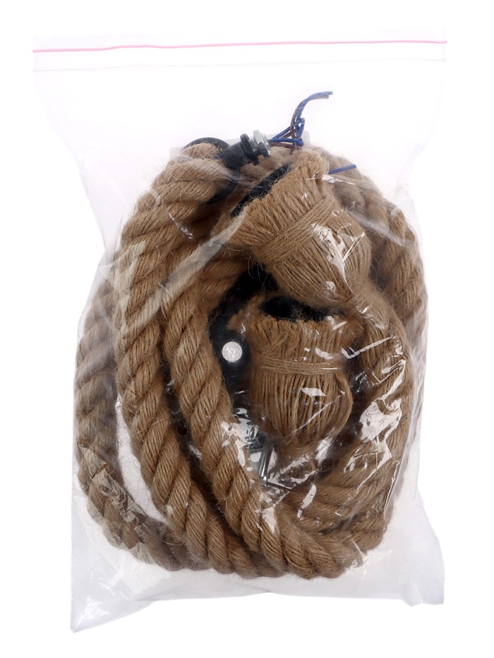 Патрон подвесной, Е27, двойной, 1 м, 220 В, материал джут