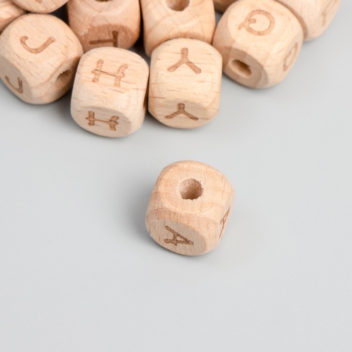 Бусина дерево для творчества «Кубики. Английский алфавит», 1.4 см