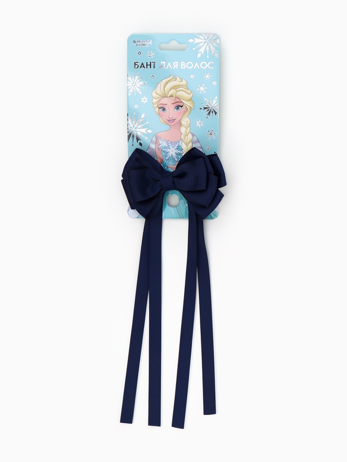 Бант для волос на заколке с лентами, синий, Холодное сердце