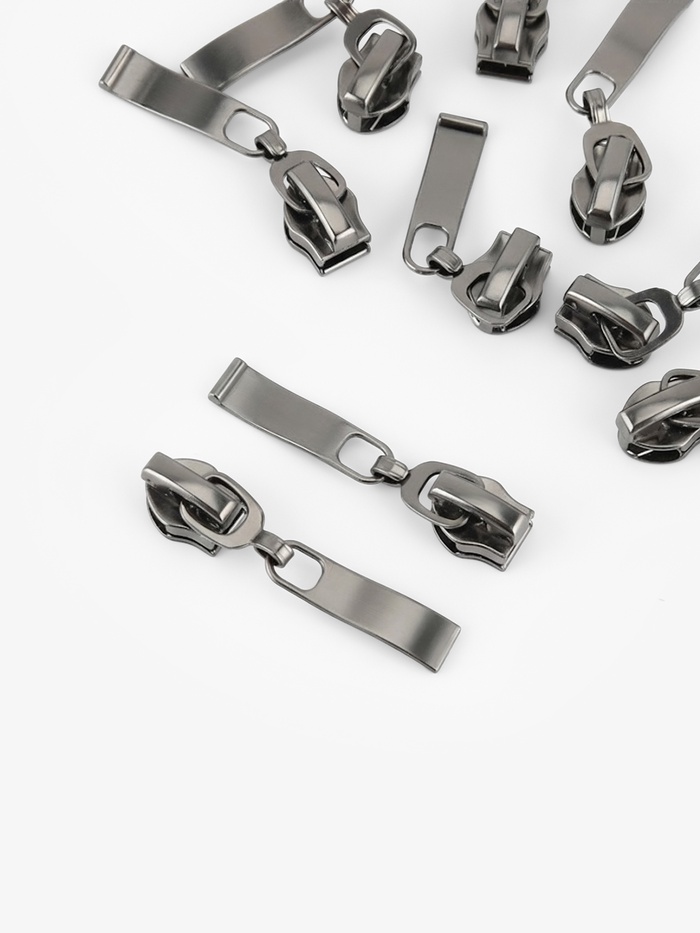 Бегунок автоматический для молнии «Спираль», №7, 10 шт., цвет чёрный никель