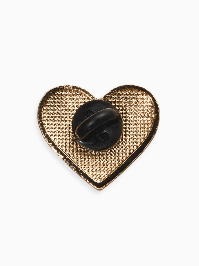 Значок «Россия» в сердце, цветной в серебре