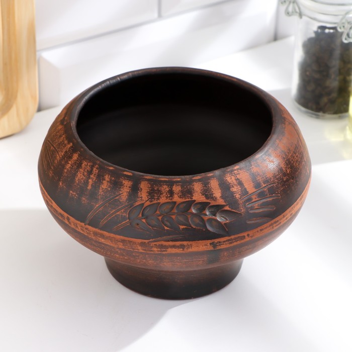 Горшок для жаркого «Колос», 600 мл, красная глина