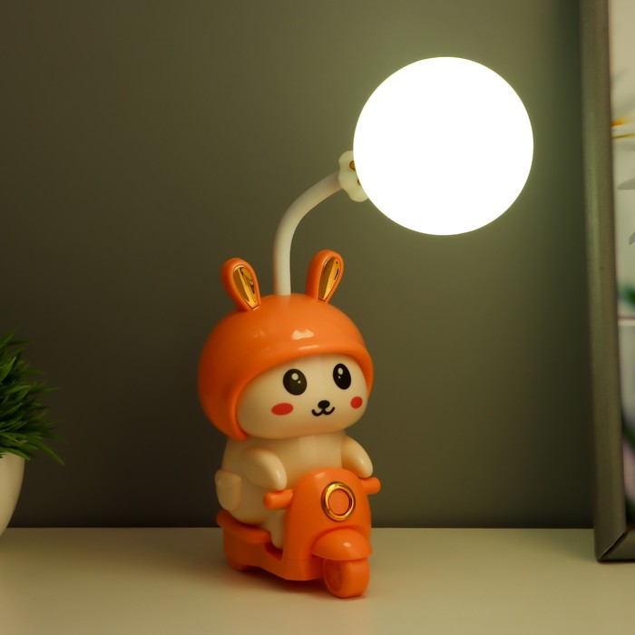 Ночник «Зайчик»LED 2 Вт USB АКБ розовый 7.5×9.5×32 см RISALUX