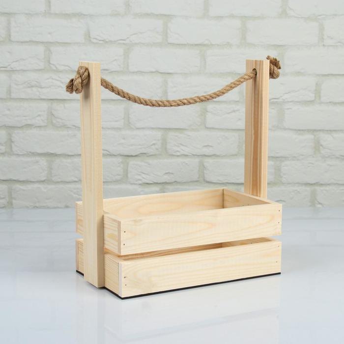 Подарочный ящик «Аром», деревянный, ручка - канат, набор 3 шт.