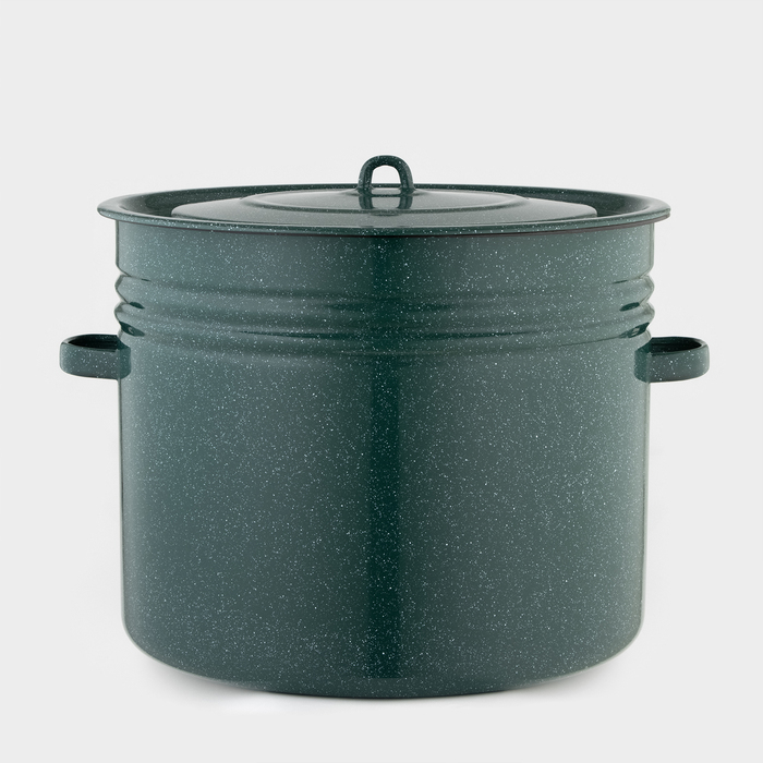 Бак эмалированный, 40 л, d=42 см, с крышкой, без декора, зелёный