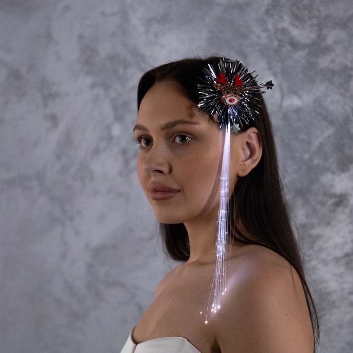 Заколка для волос светодиодная «Олень» 34×9 см, 1 LED, батарейки LR1130×2 (в комплекте), свечение белое