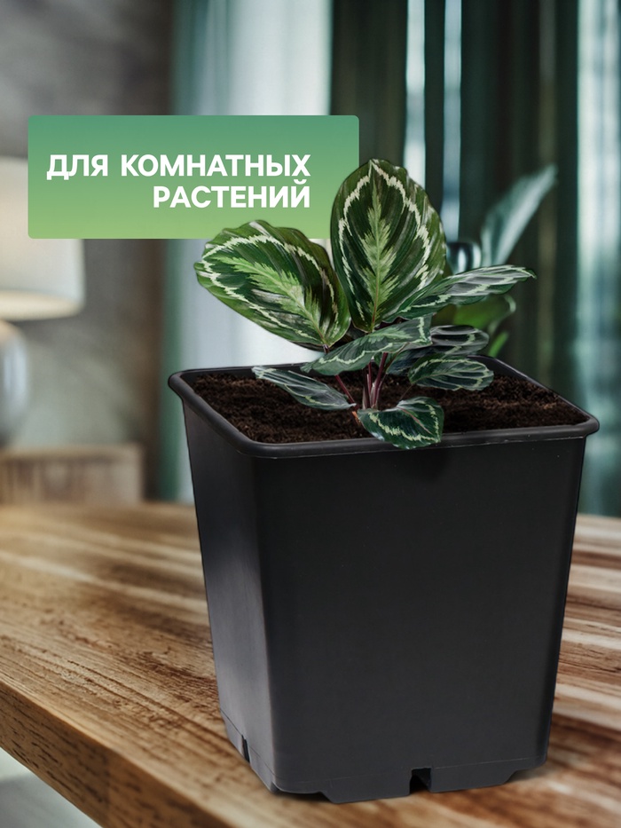 Горшок для рассады, 11 л, 25×25×26 см, чёрный