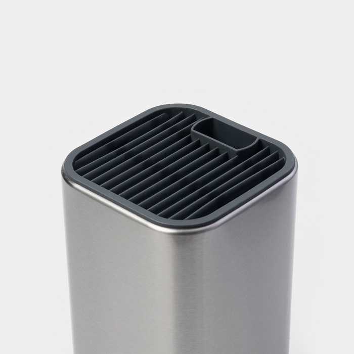 Подставка для ножей и ножниц Magistro «Металлик», 10×10×23 см, серебристая