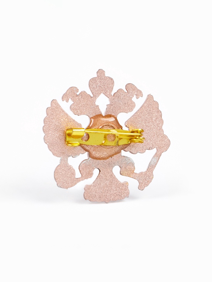 Значок «Герб РФ», 3 см, красный в золоте