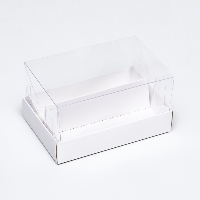 Кондитерская коробка складная под 2 эклера, белая, 9×13.5×7 см