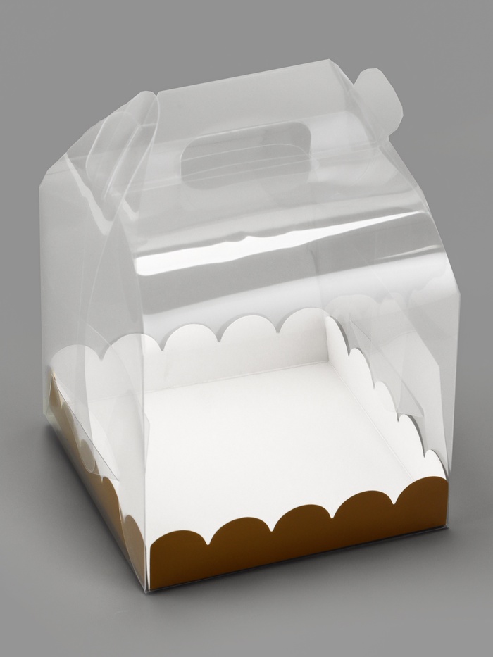 PVC Коробка для бенто - торта, прозрачная, 14×14×12 см