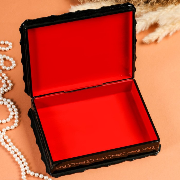 Шкатулка для украшений «Гонки на лошадях», 17×23×6 см, лаковая миниатюра