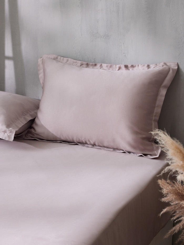 Наволочка SL Home Tencel, 50×70+3 см, пудра, тенсель, эвкалиптовое волокно 100%