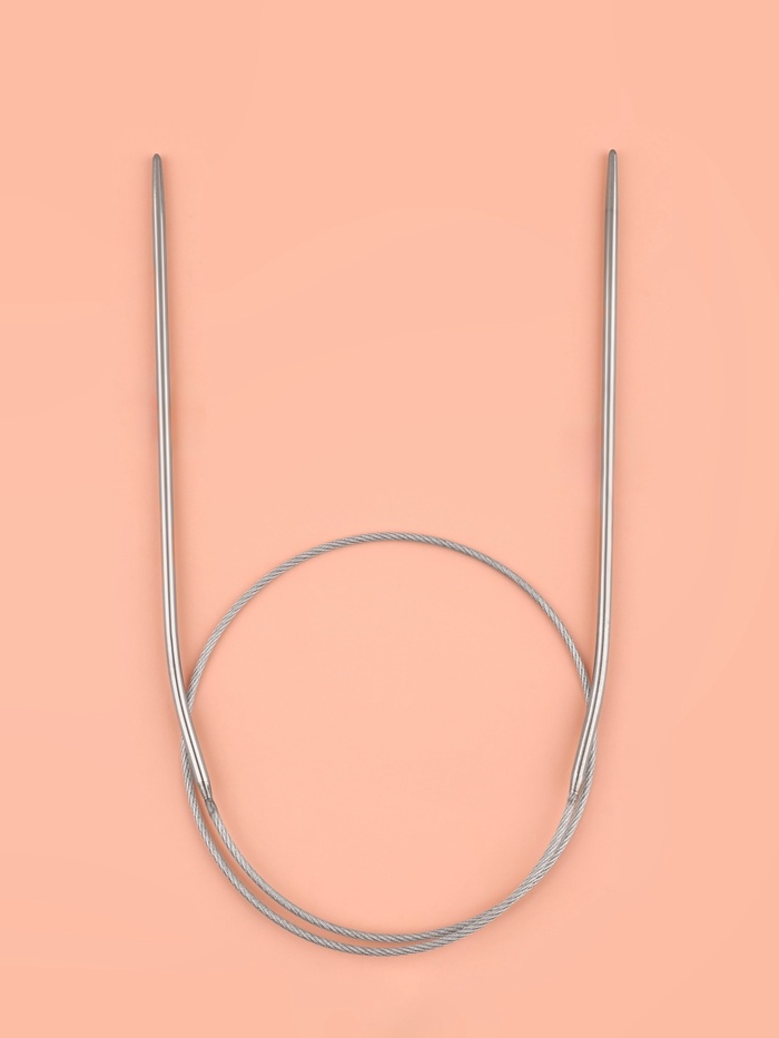 Спицы круговые, для вязания, с металлическим тросом, d=2 мм, 10/43 см