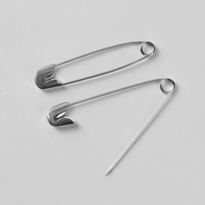 Булавки английские, 32×5 мм, 50 шт., цвет серебряный