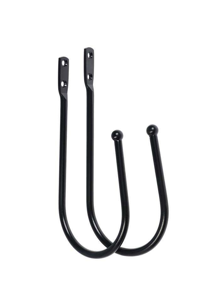Держатель для штор «ТУНДРА» KS011, однорожковый, черный, 2 шт.