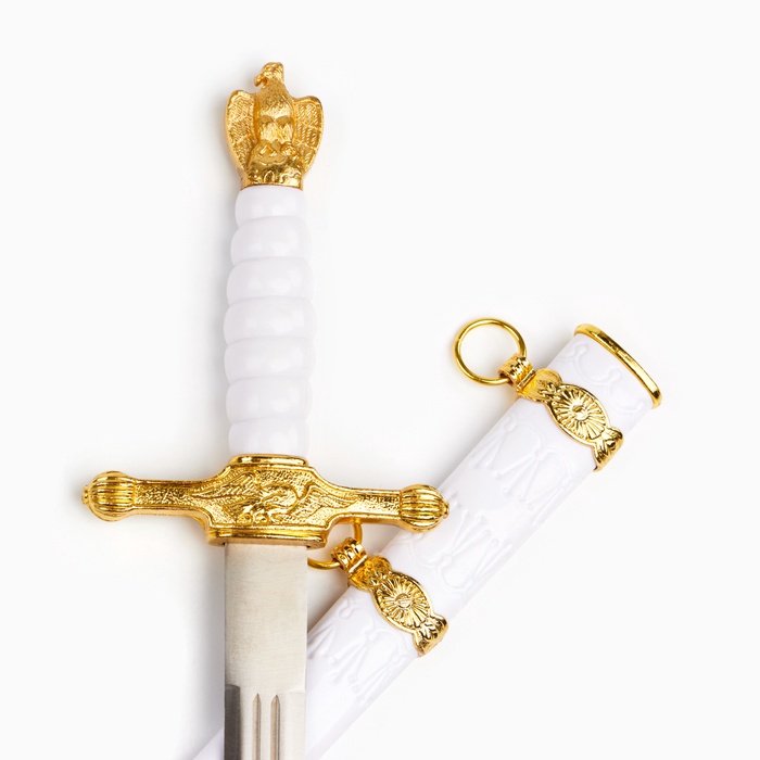 Макет оружия «Сувенирный кортик. Белый с золотой отделкой», 35 см